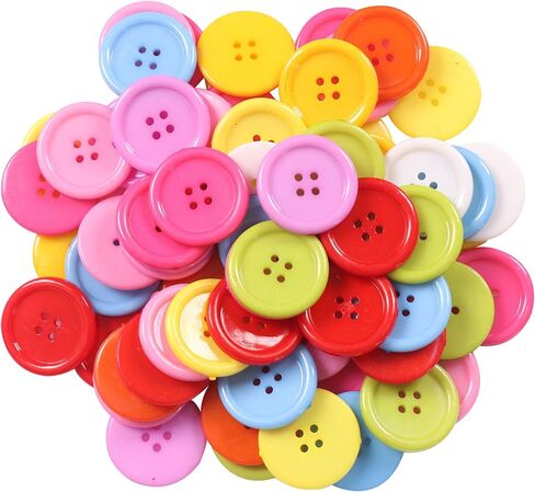 Yaka 50pcs Big Button Mix Fancy Round Plastics Button Over Coat 4 Buttons Buttons DIY Craft Futons for Crafts1.2inch in Kuwait