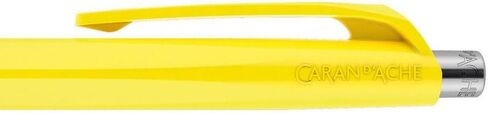 Caran Dache Ballpoint Pen, Lemon Yellow, with SwissRide Blue Medium Cartridge in Kuwait