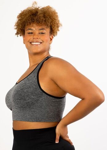 Under Control Plus Size Sports Bras for Women High Support Large Bust Racerback Padded White/Black Sport Bra Yoga Workout Bra in Kuwait