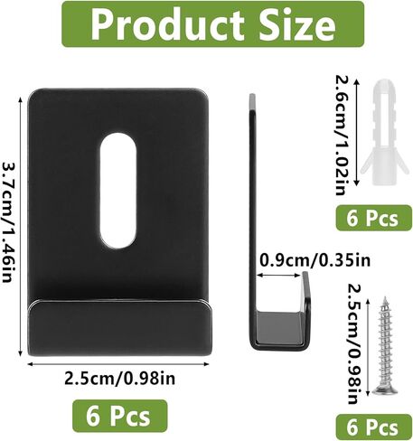 6 أجهزة كمبيوتر أقواس المرآة للتعليق على الحائط ، الفولاذ المقاوم للصدأ U جدار مثبتة على الحائط شمح قوس معدة مع مرآة الثقيلة المسمار أجهزة التثبيت لإطار الصورة ، لوحة الإعلانات ، وجدار السيراميك in Kuwait
