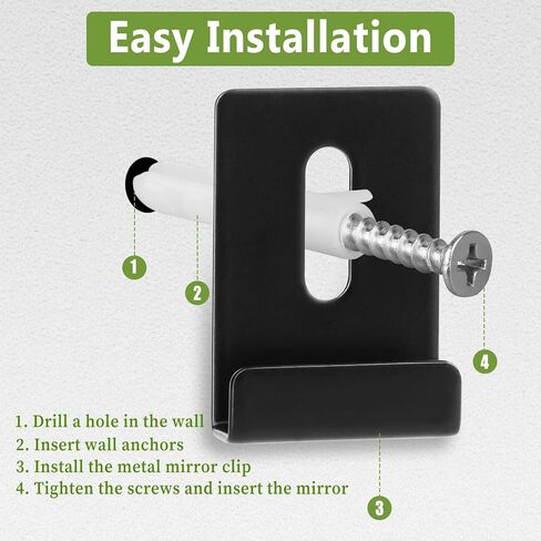 6 أجهزة كمبيوتر أقواس المرآة للتعليق على الحائط ، الفولاذ المقاوم للصدأ U جدار مثبتة على الحائط شمح قوس معدة مع مرآة الثقيلة المسمار أجهزة التثبيت لإطار الصورة ، لوحة الإعلانات ، وجدار السيراميك in Kuwait