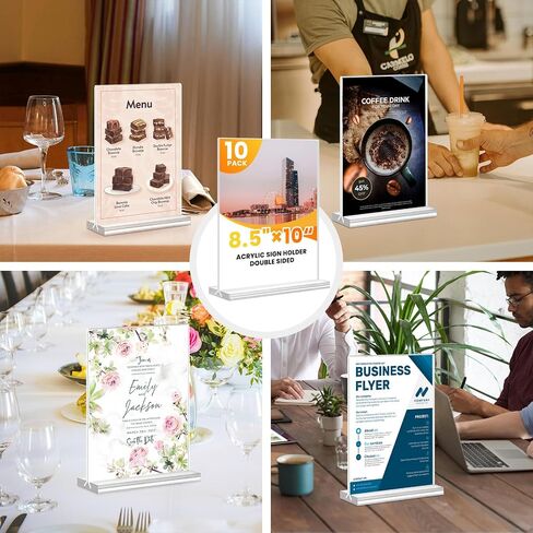 Acrylic Sign Holder, 5x7, 15 Pack Vertical Clear Table Menu Display, Double Sided, Plastic Stand, Suitable for Restaurants, Office, Store, Fair in Saudi Arabia