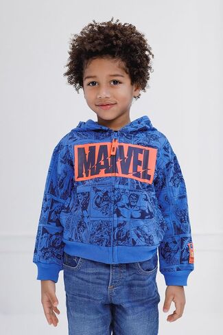 Marvel Avengers Spider-Man Hulk Captain America Zip Up Hoodie Toddler to Big Kid in Kuwait