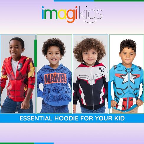Marvel Avengers Spider-Man Hulk Captain America Zip Up Hoodie Toddler to Big Kid in Kuwait