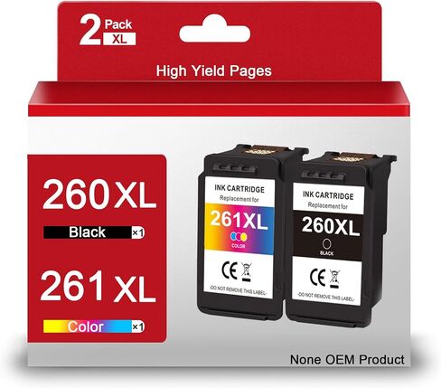 260XL 261XL Black/Tri-Color Combo Pack Replacement for Canon PG-260 XL CL-261 XL 260 261 Ink Cartridge for Pixma TR7020 TR7022 TS5300 TS5320 TS6420 Printer (2-Pack) in Saudi Arabia