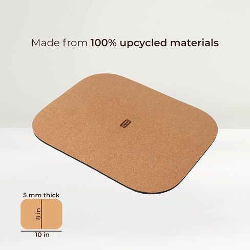 Travel Mouse Pad, Cork with Non-slip TPE Back, Small 8.1" x 6" x 5 mm Thick, Medium-drag for Precision Computer Work, 100% Upcycled, Premium Fine-grain Cork Comfort, Soft Surface, Non-toxic Mat in Saudi Arabia