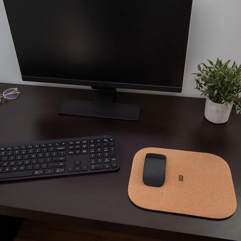 Travel Mouse Pad, Cork with Non-slip TPE Back, Small 8.1" x 6" x 5 mm Thick, Medium-drag for Precision Computer Work, 100% Upcycled, Premium Fine-grain Cork Comfort, Soft Surface, Non-toxic Mat in Saudi Arabia