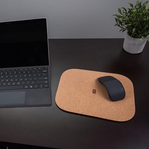Travel Mouse Pad, Cork with Non-slip TPE Back, Small 8.1" x 6" x 5 mm Thick, Medium-drag for Precision Computer Work, 100% Upcycled, Premium Fine-grain Cork Comfort, Soft Surface, Non-toxic Mat in Saudi Arabia