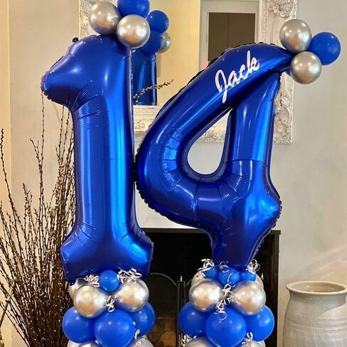 Navy Blue Number 6 بالونات ، 40 بوصة غامقة الأزرق 6 بالون عيد ميلاد كبير رقائق مايلر رقم البالونات الرقمية لتخرج حفلة عيد ميلاد ديكورات الذكرى السنوية in Saudi Arabia