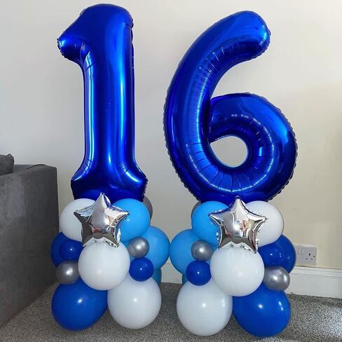 Navy Blue Number 6 بالونات ، 40 بوصة غامقة الأزرق 6 بالون عيد ميلاد كبير رقائق مايلر رقم البالونات الرقمية لتخرج حفلة عيد ميلاد ديكورات الذكرى السنوية in Saudi Arabia