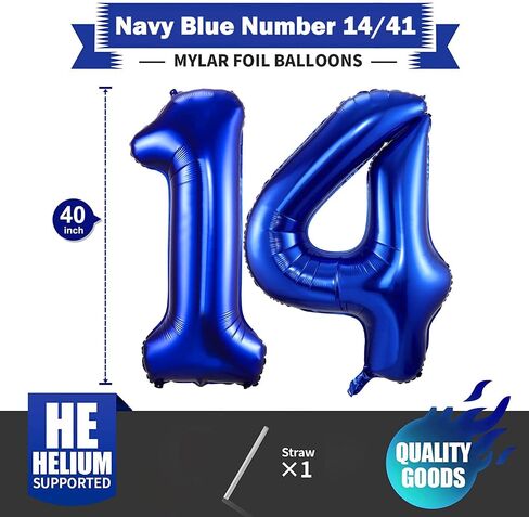 Navy Blue Number 6 بالونات ، 40 بوصة غامقة الأزرق 6 بالون عيد ميلاد كبير رقائق مايلر رقم البالونات الرقمية لتخرج حفلة عيد ميلاد ديكورات الذكرى السنوية in Saudi Arabia
