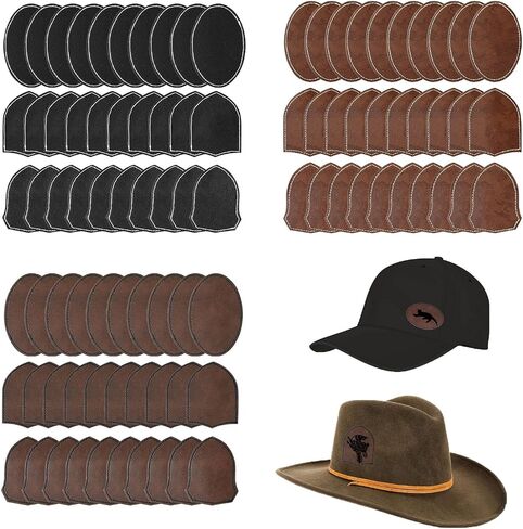 80pcs Blank Leather Patches for Hats, Faux Leatherette Patches with Adhesive, Blank Patches for Embroidery Sew Clothing Jackets Backpack (80) (80) in Kuwait