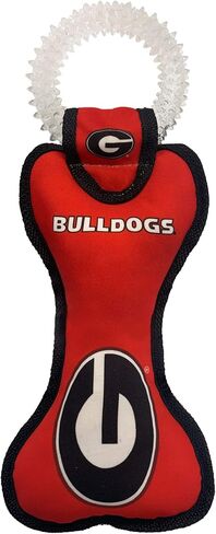 Pets First NCAA Georgia Bulldogs Dental Dog TUG Toy with Squeaker. Tough PET Toy for Healthy Fun, Teething & Cleaning Pets Teeth & Gum in Saudi Arabia