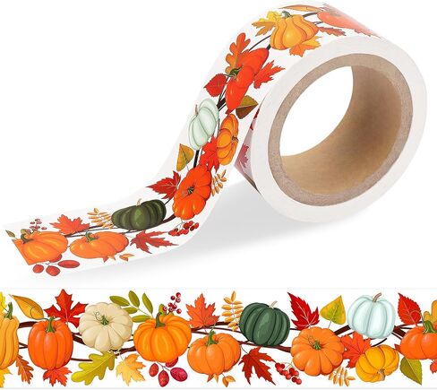 Lucleag 65.6 Ft Fall Leaves Bulletin Board Border, Self-Adhesive Maple Leaves Bulletin Board Border Trim for Fall Autumn Thanksgiving School Classroom Bulletin Board Wall Decorations in Saudi Arabia