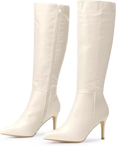 Perphy Pointed Toe Stone Printed Boot Stiletto Heel Knee High Boots for Women in Saudi Arabia