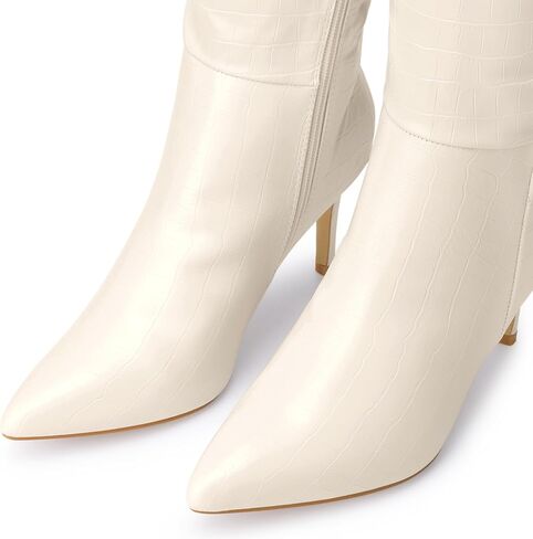 Perphy Pointed Toe Stone Printed Boot Stiletto Heel Knee High Boots for Women in Saudi Arabia
