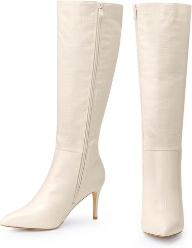 Perphy Pointed Toe Stone Printed Boot Stiletto Heel Knee High Boots for Women in Saudi Arabia