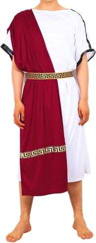EAWIN Men's Deluxe Classic Toga Costume Set Including Tunic, Belt, and Gold Metal Laurel Wreath Roman God Summer Party Dress in Kuwait
