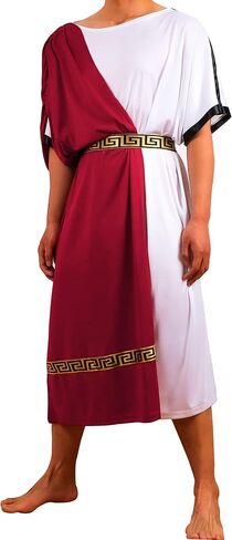 EAWIN Men's Deluxe Classic Toga Costume Set Including Tunic, Belt, and Gold Metal Laurel Wreath Roman God Summer Party Dress in Kuwait