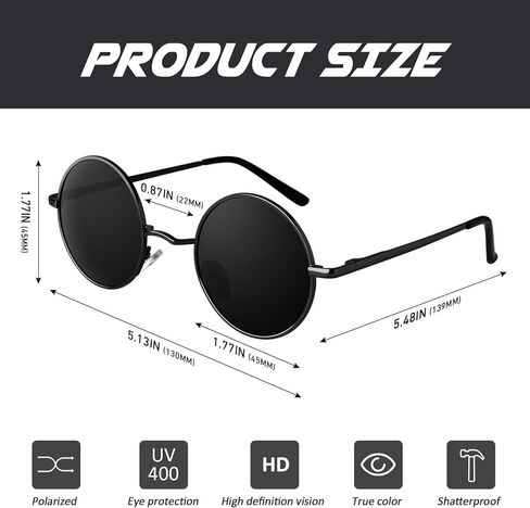 CGID E01 Lennon Round Polarized Unisex Sunglasses in Kuwait