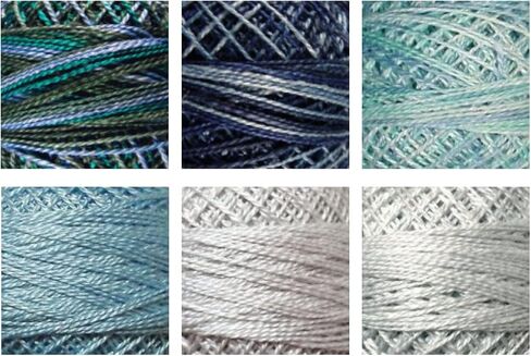 Valdani Thread Sampler Set - 6 Colors (Rustic Blues) in Kuwait