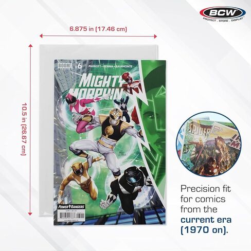 BCW Current Premade Comic Bags & Boards | Preloaded Sleeves & Backer Boards for Modern Comics (100 Pack, Non-Resealable) in Saudi Arabia