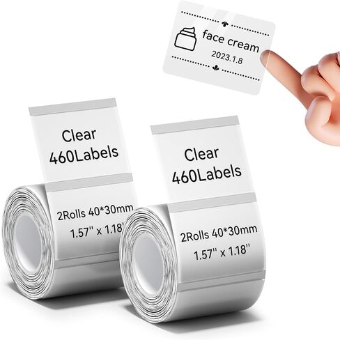 NIIMBOT Thermal Label Maker Paper 40×30 mm Clear 2Packs for B1 B21 B31 K3 Label Maker in Saudi Arabia
