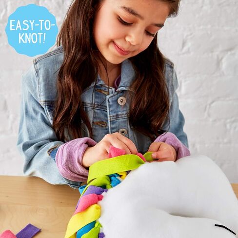 Made By Me Make Your Own Unicorn Pillow by Horizon Group USA, Unicorn Shaped DIY Decorative Pillow. Fiberfill, Glitter Stickers & Rainbow Fleece Strips Included. No Sewing Needed in Kuwait