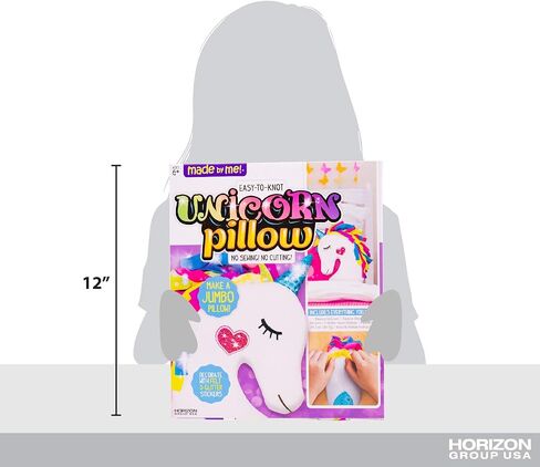 Made By Me Make Your Own Unicorn Pillow by Horizon Group USA, Unicorn Shaped DIY Decorative Pillow. Fiberfill, Glitter Stickers & Rainbow Fleece Strips Included. No Sewing Needed in Kuwait