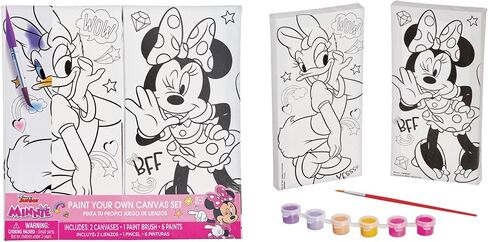Marvel Avengers Color Your Own Canvas- 2 Canvases (8" x 4" ), 1 Brush, 6 Vivid Paints - Perfect Creative Gift for Kids & Fans - 1 Set in Saudi Arabia