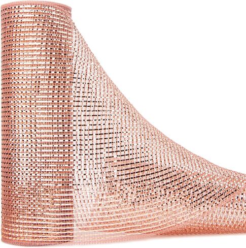 Ribbli Gold Metallic Mesh Ribbon, 10 inch x 30 feet(10Yard), Gold with Gold Deluxe Foil, Christmas Ribbon for Wreath Swags and Christmas Tree Decoration in Kuwait