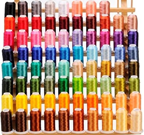 80 Spools Embroidery Sewing Machine Polyester Thread 120D/2 40weight Each Spool 500M(550) Compatible with Janome, Brother Babylock Singer Pfaff Husqvarna Bernina Machine in Saudi Arabia