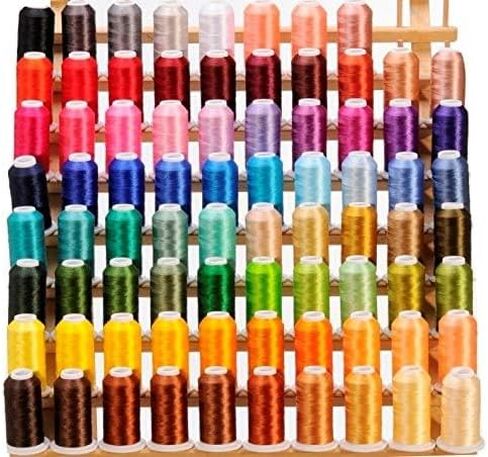 80 Spools Embroidery Sewing Machine Polyester Thread 120D/2 40weight Each Spool 500M(550) Compatible with Janome, Brother Babylock Singer Pfaff Husqvarna Bernina Machine in Saudi Arabia