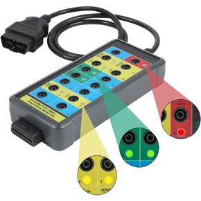 OBD2 Breakout Box Professional OBDII Breakout Box Protocol/Power/Ground Detector Breakout Box for Power the Car 16-Pin CAN Breakout Box Automotive with 4mm Banana Jack,18inch Cable,4 Sets Jumper Wires