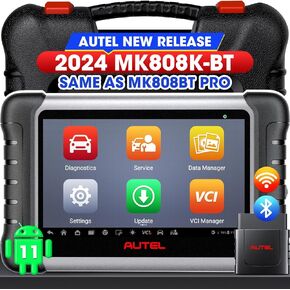 Autel MaxiCOM MK808K-BT: Same as MK808BT Pro, 2024 Full Bidirectional Level-up of MK808BT MK808S MX808S, BT Ver. of MX900, Active Test, 28+ Service, All System Scan, FCA AutoAuth, Battery Test, OS 11