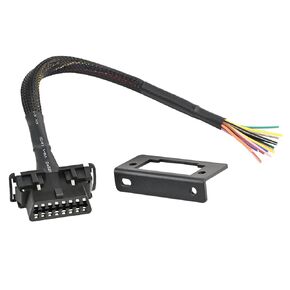 iKKEGOL 30cm/12" OBD2 OBD II 16 Pin J1962F Female to Open Braid Dash Port Replacement Cable Pigtail Fixed Wire Harness with Underdash Mount Bracket