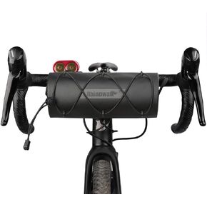 Rhinowalk Bike Waterproof Handlebar Bag, Bicycle Front Bag Fram Storage Roll Bag Mountain Road Bikes Commuter Shoulder Bag Professional Cycling Accessories-Black