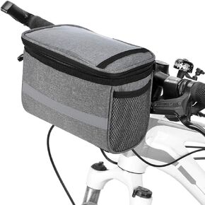 Lixada Bike Baskets Bag with Reflective Stripe Bicycle Handlebar Bag Bike Frame Bag Bicycle Bag Bike Front Tube Bag Bike Pannier Bag
