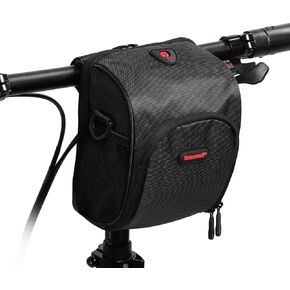 UPANBIKE Bike Handlebar Bag,Mountain Bike Pouch Multifunctional Bicycle Front Frame Top Tube Storage Bag with Shoulder Strap and Rain Cover(Red)