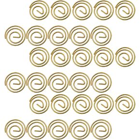 Mini Spiral Clip HSCGIN 30PCS Gold Metal Round Spiral Paper Clips Circular Paper Clamps for School Office Daily Life Document Sorting Creative