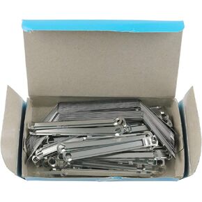 E-outstanding Metal File Fastener 50PCS 2-Hole Prong Paper Fasteners Metal Binder Clip Loose-Leaf Binding Clamp 8cm