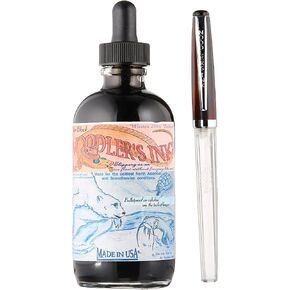 Noodler's Ink Refills Polar Black 4.5oz w/ Free Fountain Pen Bottled Ink