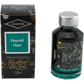 New Diamine 50ml Shimmer Ink Bottle (Peacock Flare)