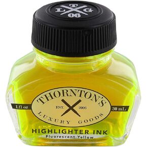 زجاجة حبر قلم حبر فاخر من Thornton's Luxury Goods 30 مل | كتابة سلسة خالية من العيوب | مناسب لجميع العلامات التجارية وأقلام الخط | اللوازم المكتبية (تسليط الضوء على اللون الأصفر) in Kuwait