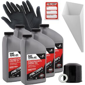 Oil Change Kit compatible with Honda VFR700F, VFR750F – Includes 5 Quarts of 10W-40 Full Synthetic Oil, 1 Filter, 1 Crush Washer, 1 Funnel, 1 Oil Change Sticker