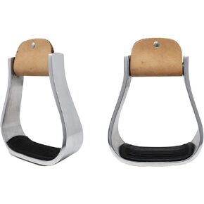 Horse Saddle Bell Stirrups Width 4-3/4" Western Brown Leather 5101
