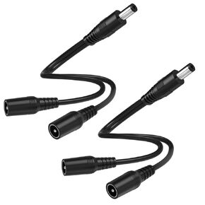 2 Pack 1 Male to 2 Female Cord 5.5mm x 2.1mm,DC Power Splitter Cable for CCTV Security Cameras,Y Splitter Adapter Wire,2 Way Y-Cable