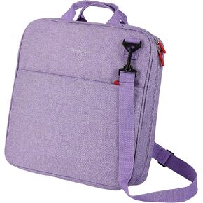 Zipper Binder with Shoulder Strap & Handle, 3 O-Ring Binder for Office & School Supplies (2 inch, Purple)