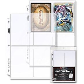 BCW 4-Pocket Pages for storing Photos or Postcards | Pocket Size 4" x 5-1/2" | 20-Pages Total