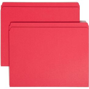 Smead File Folder, Reinforced Straight-Cut Tab, Letter Size, White, 100 per Box (12810)